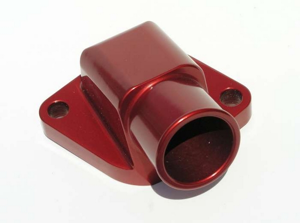 FIXED WATERNECK - CHEVY - DRIVER SIDE - 1 1/2 HOSE RED